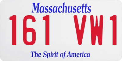 MA license plate 161VW1