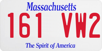 MA license plate 161VW2