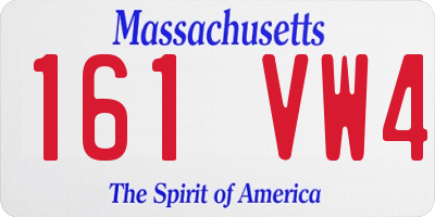 MA license plate 161VW4