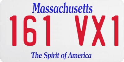 MA license plate 161VX1