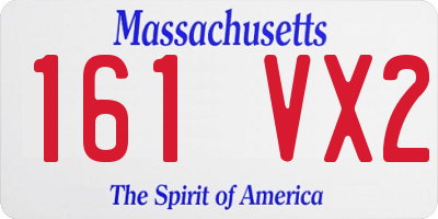 MA license plate 161VX2