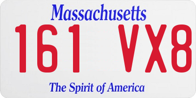 MA license plate 161VX8