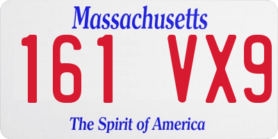MA license plate 161VX9