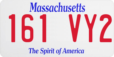 MA license plate 161VY2