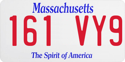 MA license plate 161VY9