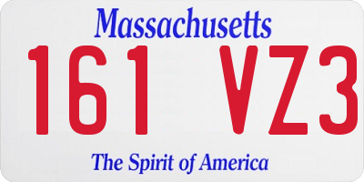MA license plate 161VZ3