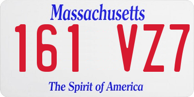 MA license plate 161VZ7