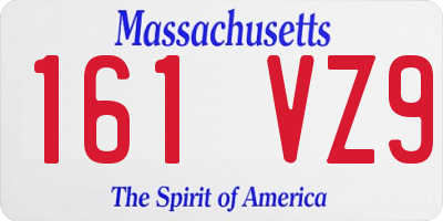 MA license plate 161VZ9