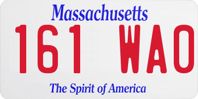 MA license plate 161WA0