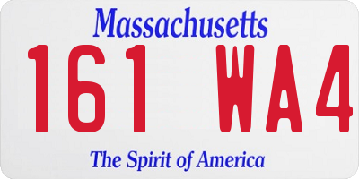 MA license plate 161WA4