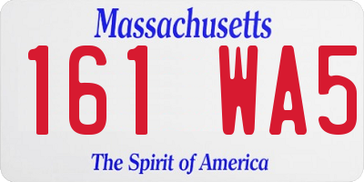 MA license plate 161WA5