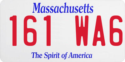MA license plate 161WA6
