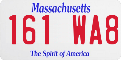 MA license plate 161WA8