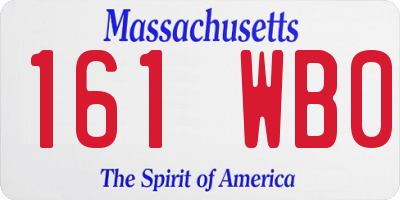 MA license plate 161WB0