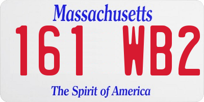 MA license plate 161WB2