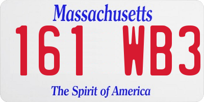 MA license plate 161WB3