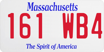 MA license plate 161WB4