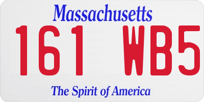 MA license plate 161WB5