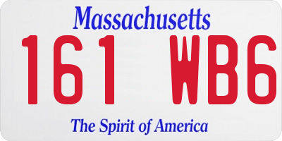 MA license plate 161WB6