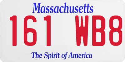 MA license plate 161WB8