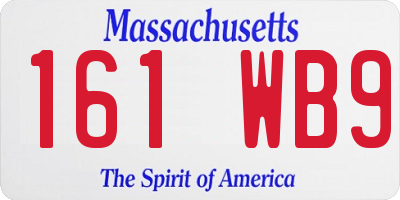 MA license plate 161WB9