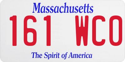 MA license plate 161WC0