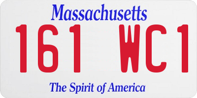 MA license plate 161WC1