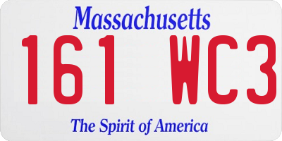MA license plate 161WC3