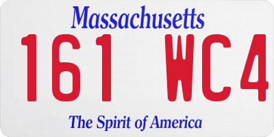 MA license plate 161WC4