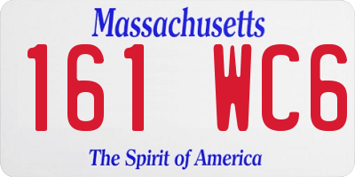 MA license plate 161WC6