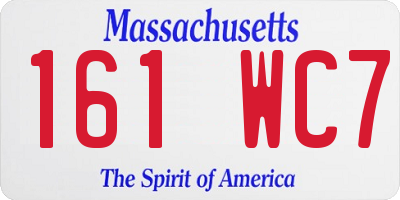 MA license plate 161WC7