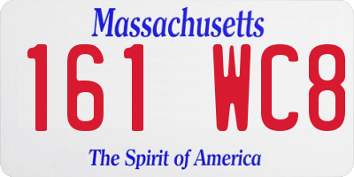 MA license plate 161WC8