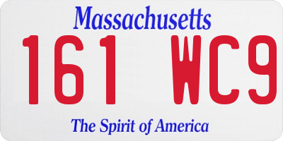 MA license plate 161WC9