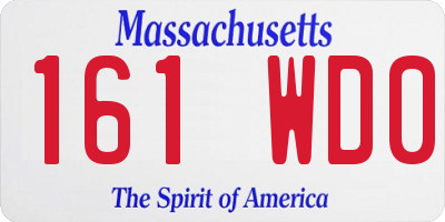 MA license plate 161WD0