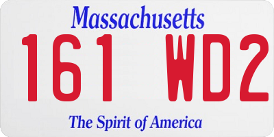 MA license plate 161WD2