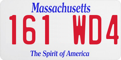 MA license plate 161WD4