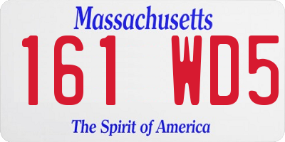 MA license plate 161WD5