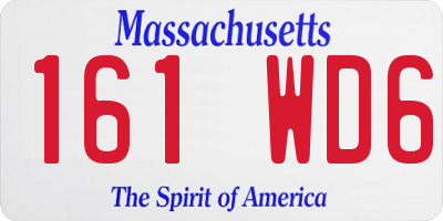 MA license plate 161WD6