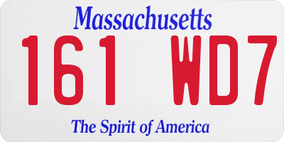 MA license plate 161WD7