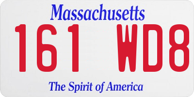 MA license plate 161WD8