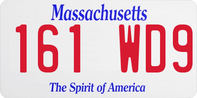 MA license plate 161WD9
