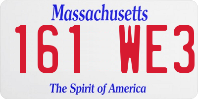 MA license plate 161WE3