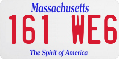 MA license plate 161WE6