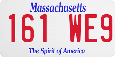 MA license plate 161WE9