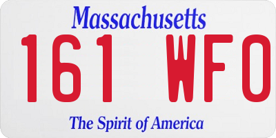 MA license plate 161WF0