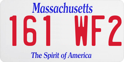 MA license plate 161WF2