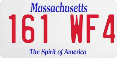 MA license plate 161WF4