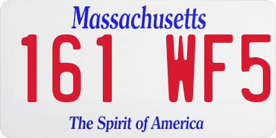 MA license plate 161WF5