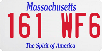 MA license plate 161WF6