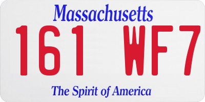 MA license plate 161WF7